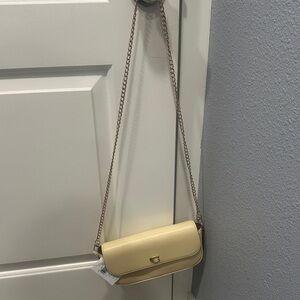 Coach Flap Chain Bag Cream Crossbody Bag with Chain Strap